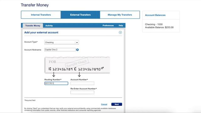 How to transfer money from US Bank Checking Account?