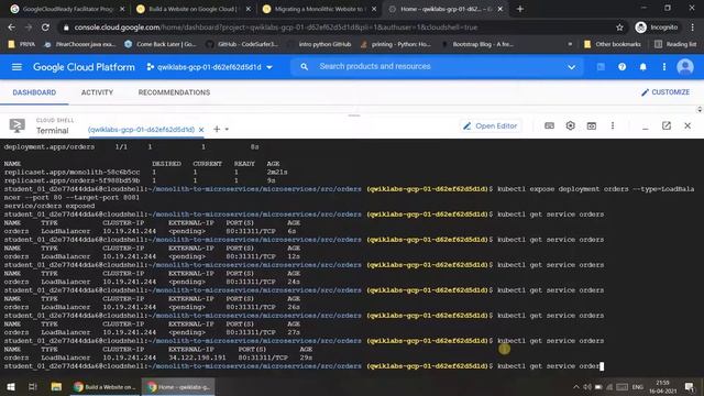 Migrating a Monolithic Website to Microservices on Google Kubernetes Engine [GSP699] смотреть онлайн