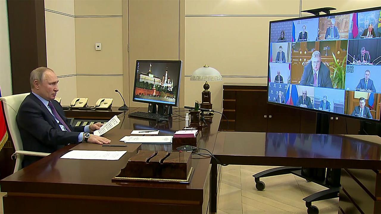 Владимир Путин в формате видеоконференции проводит совещание по интеграционным процессам в ЕАЭС