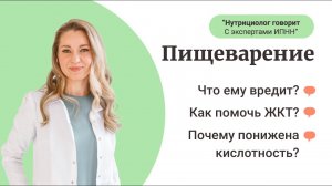 Здоровье ЖКТ, нарушение кислотности, рекомендации - рубрика «Нутрициолог говорит. С экспертами ИПНН»