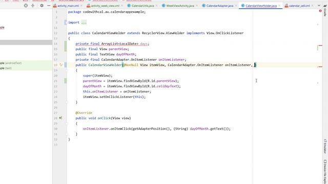 Weekly Calendar Android Studio Tutorial | Daily Events List