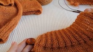 ВЯЗАНИЕ. Простейший КАРДИГАН спицами "/Танец  старого лиса и молодой лисицы" ?/ Часть 2 - полочка?