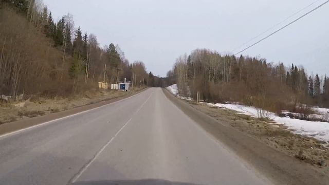Дорога вдоль ладожского озера (апрель)