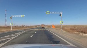 Трасса Орск- Оренбург, камера в машине.