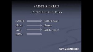 Triads in gall stones/ cholangitis - pathology SKY MEDICAL MNEMONICS
