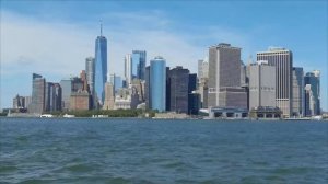 Beautiful panorama New York city view from the ocean and The Best Free Electonic Music-No Copyright