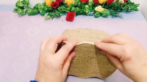 Шкатулка из картона ,джута и мешковины.