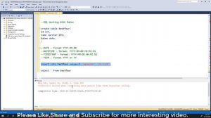 #11 How to use DATE and TIME in SQL server with example.[2021]