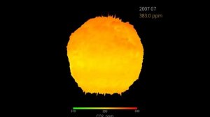 Концентрация углекислого газа в атмосфере Земли с 2003 по 2012 годы