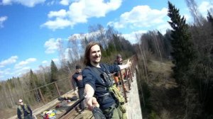 Прыжки с веревкой c моста ~ роупджампинг ~ испытание не для слабонервных ~ туризм развлечения