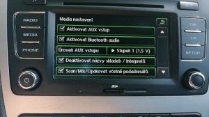 Activation-Aktivácia AUX/Bluetooth VRS Škoda Rádio Bolero