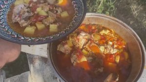 Чахохбили с курицей в туристических условиях))