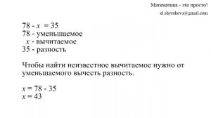Нахождение неизвестных компонентов уравнения.