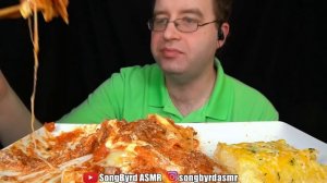 ASMR CHEESY LASAGNA MUKBANG (No Talking) EATING SOUNDS