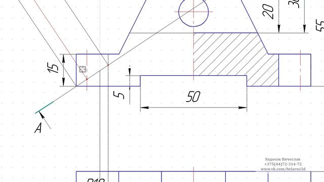 Инженерная графика. Наклонное сечение. смотреть онлайн