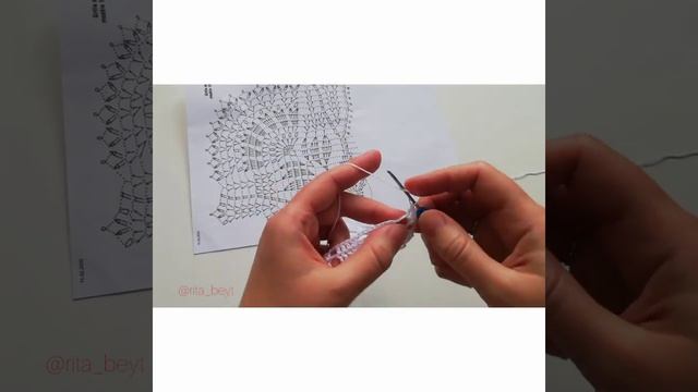 Квадратная салфетка крючком. Ряды 8-10 смотреть онлайн