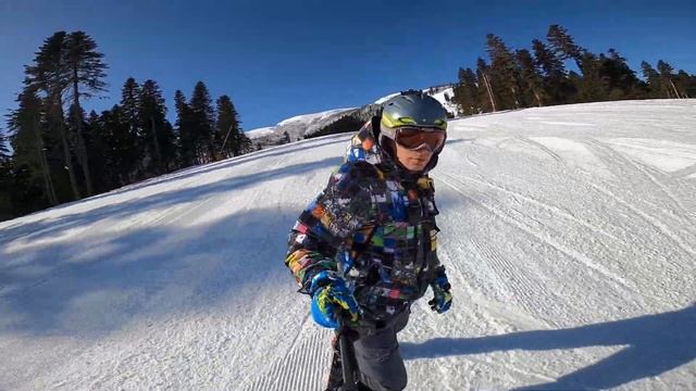 Архыз 08.03.2020 | вельвет полный спуск по Красной 80км/ч | Северное сияние смотреть онлайн