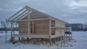 Дом из бруса 6*6 с верандой 1.5 метра