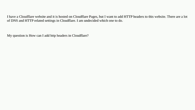 Webmasters: How can I add HTTP headers in Cloudflare? смотреть онлайн
