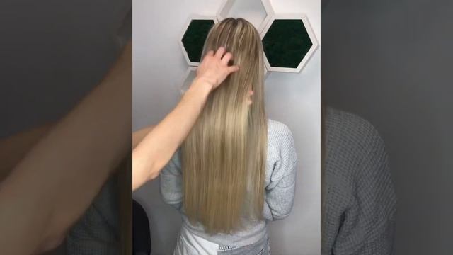 Наращивание волос 60 см блонд