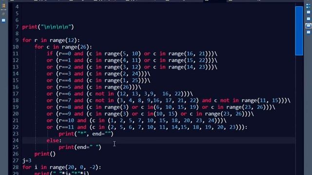Printing Patterns in Python | Python Tutorials | Heart and Alphabet patterns