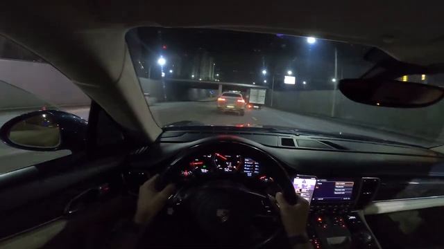 Porsche Panamera night drive in Almaty  Kazakhstan  POV drive - GoProHero 8 Black 