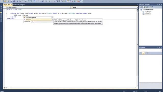 How to create a WebBrowser in Visual Basic 2010