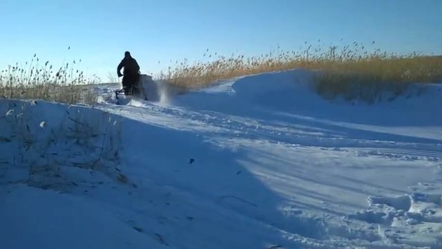 Лыжный модуль Бурлак ЛМ-2 на мотобуксировщике Baltmotors Snowdog Standard. Ходовые испытания
