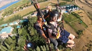 Полёт на параплане над Чарвакским Водохранилищем Paragliding flight over the Charvak Reservoir