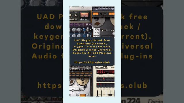 UAD Plugins Unlock free download (no crack / keygen / serial / torrent).👉🏽https://UADplugins.club