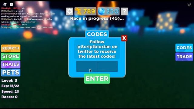 ALL *WORKING* CODES FOR LEGENDS OF SPEED ROBLOX (Roblox) смотреть онлайн