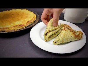 Кукурузные БЛИНЧИКИ С МАКОМ! Нежные, тонкие блины на кефире и кукурузной муке