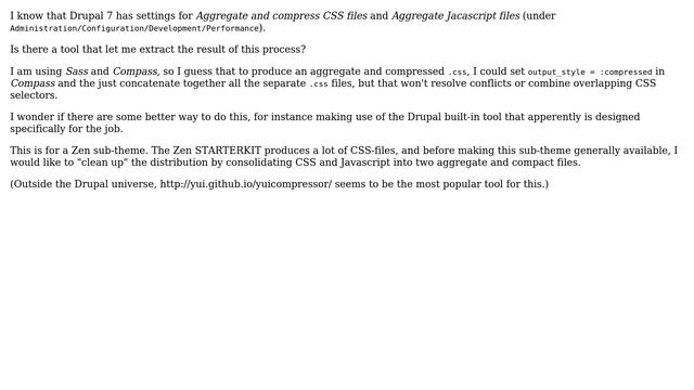 Drupal: Is there a Drupal tool to aggregate and compress CSS files смотреть онлайн