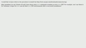 Installing MySQL Connector/C++