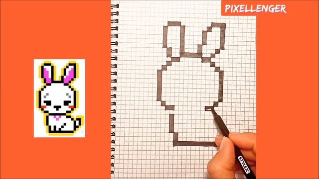 Как нарисовать Зайчика по клеточкам Простые рисунки How to Draw Bunny Pixel Art Rabbit