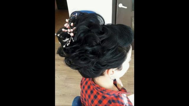 1.Свадебная причёска из короткой стрижки в высокую причёску. 2.Причёска хвост. смотреть онлайн
