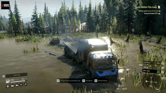 Azov 42-20 Antarctic Transporting Extreme Offroader Chevrolet Kodiak C70 on Muddy River