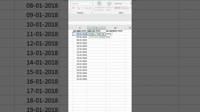 Change Date format DD-MM-YYYY to MM-DD-YYYY in excel #shots