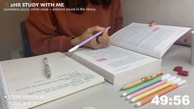 ?2HR STUDY WITH ME in the libraryㅣpomodoro 50/10ㅣwhite noise + ambient soundㅣwith alarm + timer смотреть онлайн