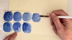 Watercolor Swatch Cards: the Great Ultramarine Blue Off (comparing my PB29 watercolor paints)