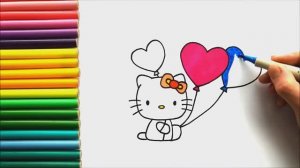 Как нарисовать Хелло Китти? Смотрим, рисуем, раскрашиваем!
