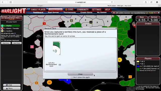 WarLight w/ jrp95: Game 1, Ep. 2 – The Battle Begins смотреть онлайн