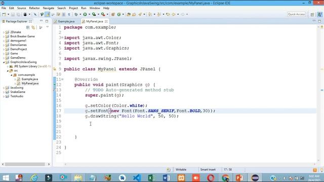 Graphics programming in Java Swing