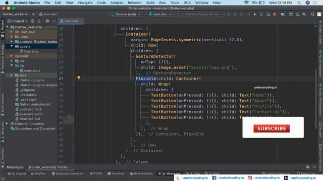 Flutter : Make your first website now from scratch !!!  | Added Subtitles | flutter coding