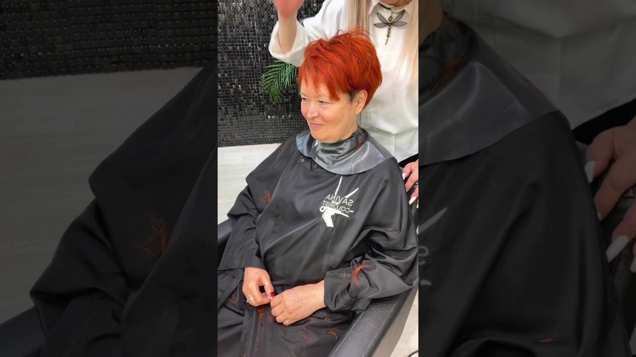 Объемная стрижка Пикси для женщин 60+/Volume Pixie haircut for women 60+ #модаикрасота #пикси