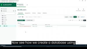 How we can create a database in MongoDB using Compass GUI & through the command