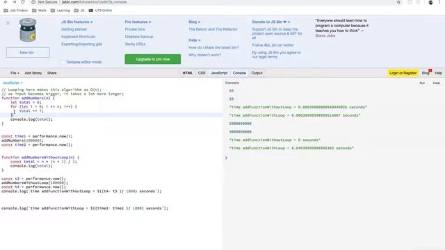 Big O Notation with Javascript Example
