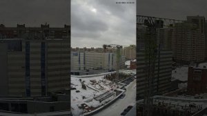 Таймлапс строительства GAGARIN CITY (Гагарин Сити) Новосибирск март 2024