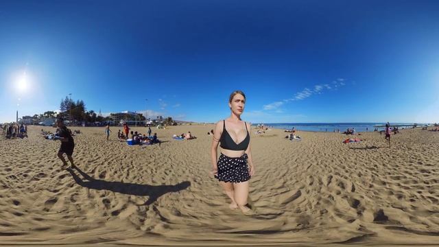 Walk with me at Maspalomas Beach, Gran Canaria. 360° Virtual Reality смотреть онлайн
