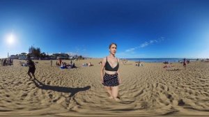 Walk with me at Maspalomas Beach, Gran Canaria. 360° Virtual Reality